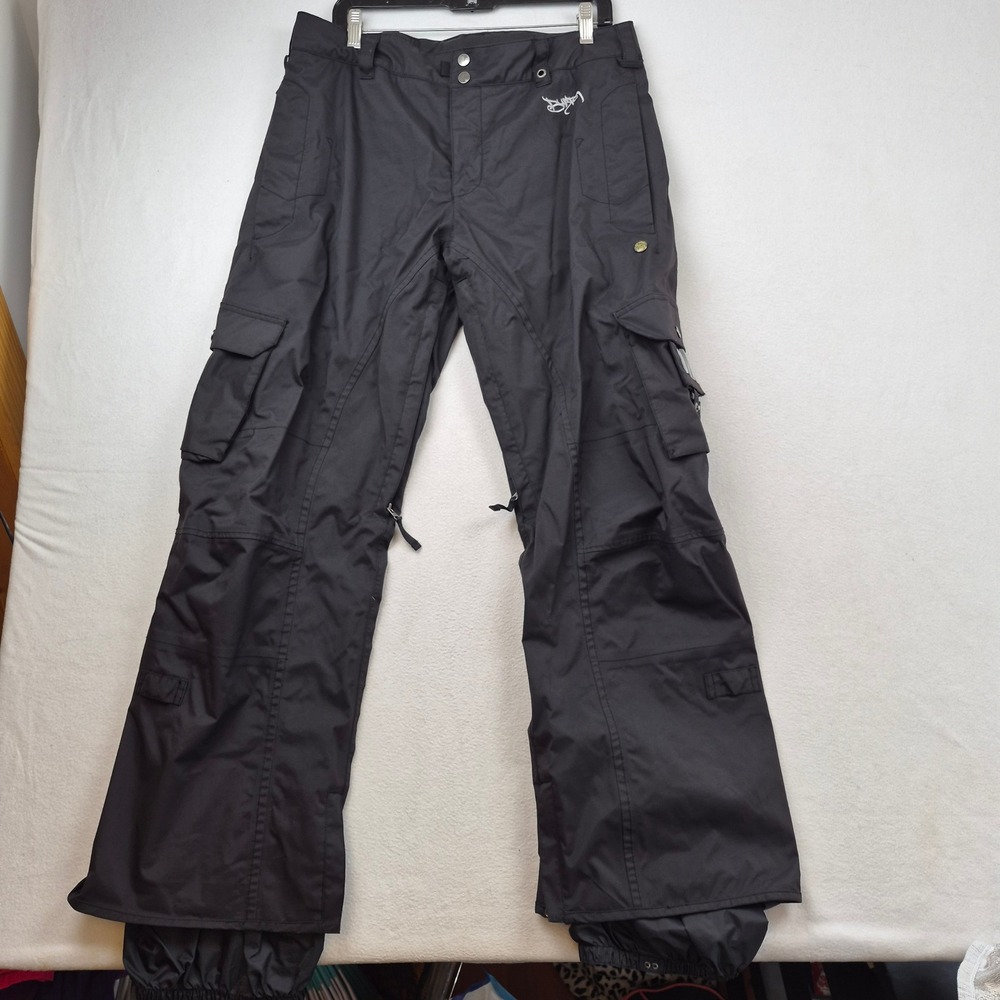 Burton Mens Snowboard Pants Black Cargo Size Large Ski Winter Mountain‎ 34x32